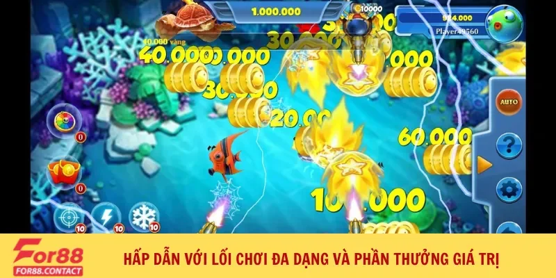 Tải bắn cá H5 - Trải nghiệm đồ họa 3D, bắn cá cực đã mọi lúc 2 Hấp dẫn với lối chơi đa dạng và phần thưởng giá trị