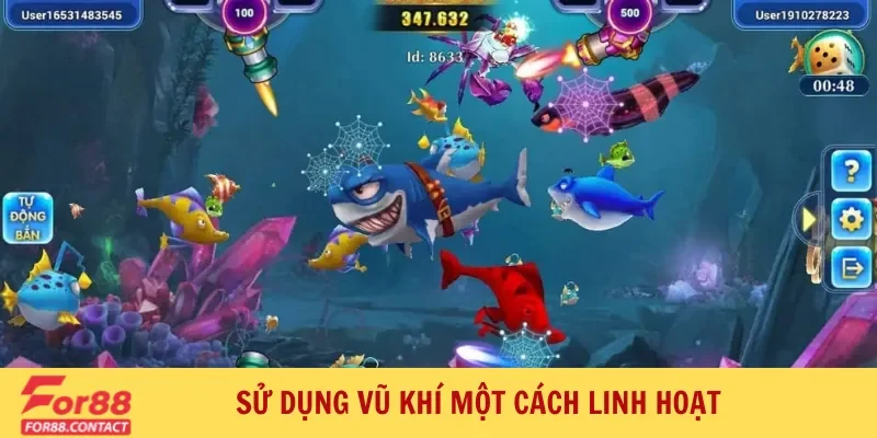 Tải bắn cá H5 - Trải nghiệm đồ họa 3D, bắn cá cực đã mọi lúc 4 Sử dụng vũ khí một cách linh hoạt